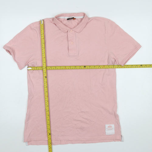 Sundek Men’s Pink Cotton Stretch Polo Shirt M Short Sleeve
