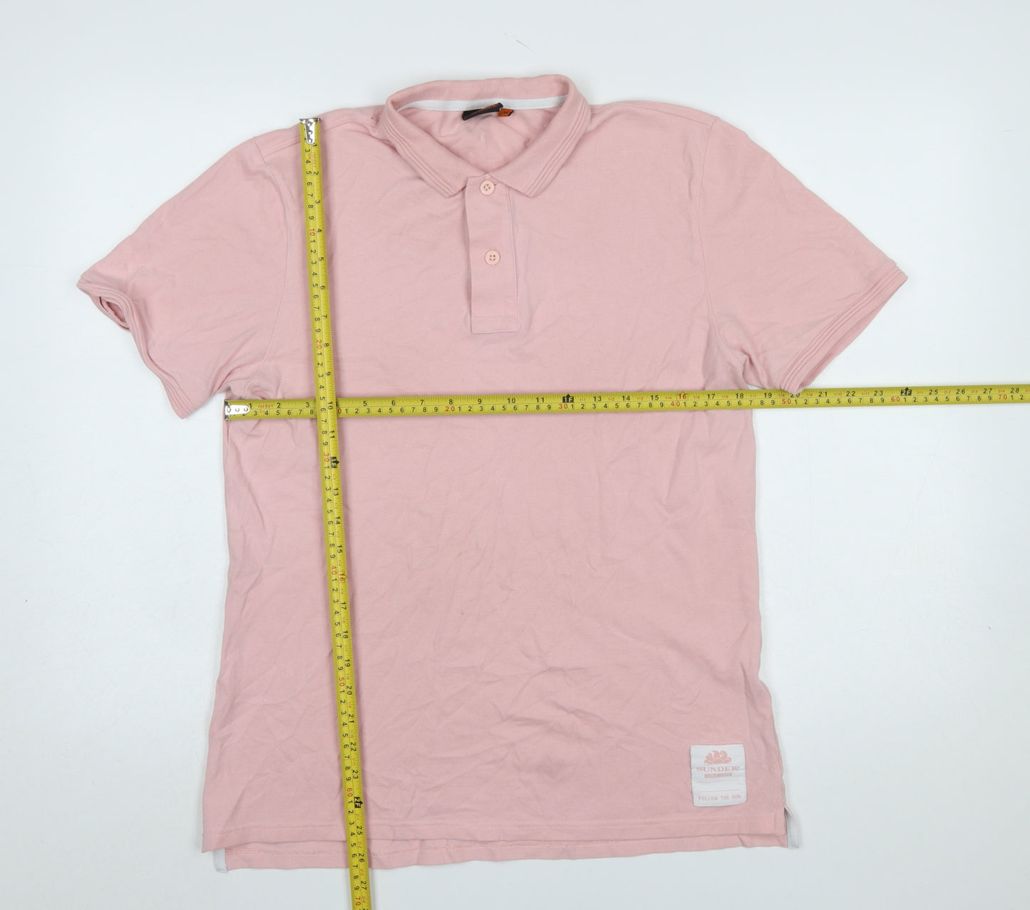 Sundek Men’s Pink Cotton Stretch Polo Shirt M Short Sleeve