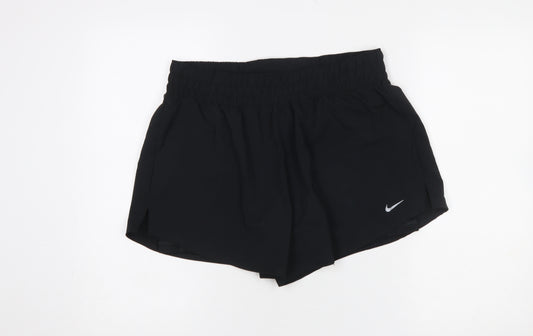 Nike Womens Black Dri-FIT Running Shorts Size L Lightweight Athletic