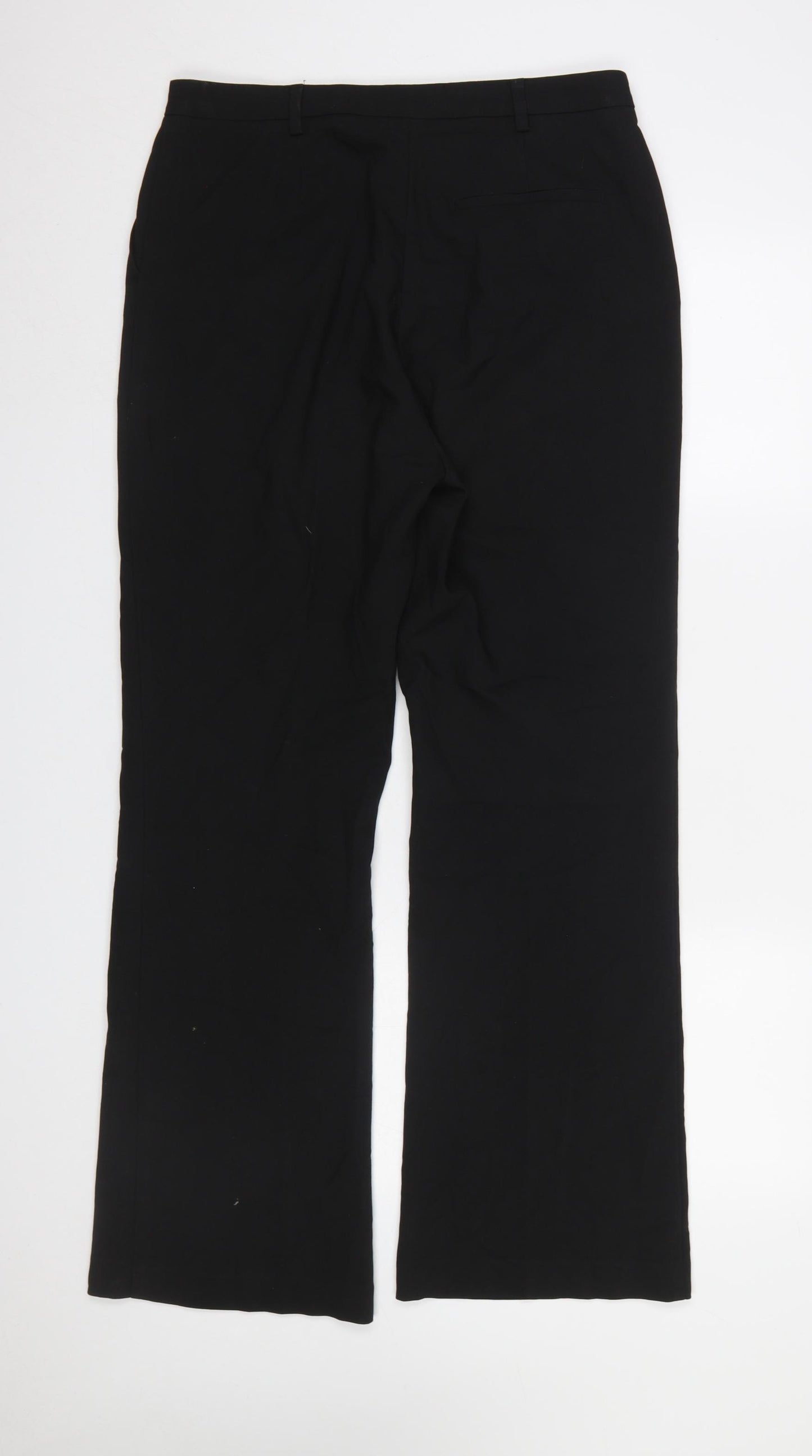 Next Women Black Size 12 Regular Dress Trousers Polyester Blend