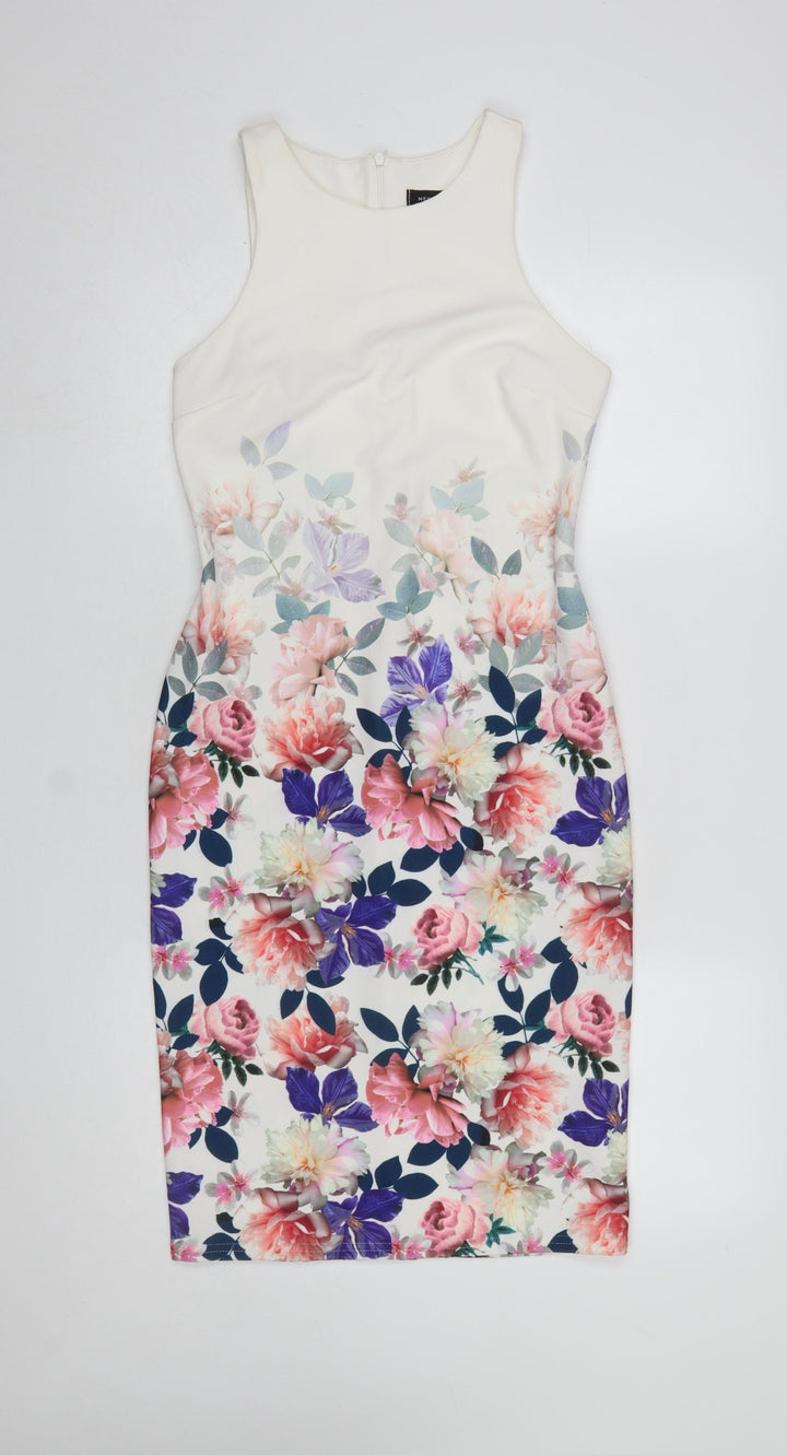 New Look Women’s Multicoloured Floral Bodycon Dress Size 12