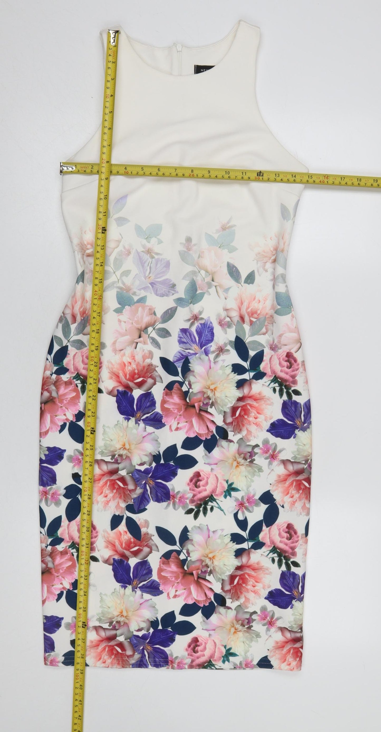 New Look Women’s Multicoloured Floral Bodycon Dress Size 12