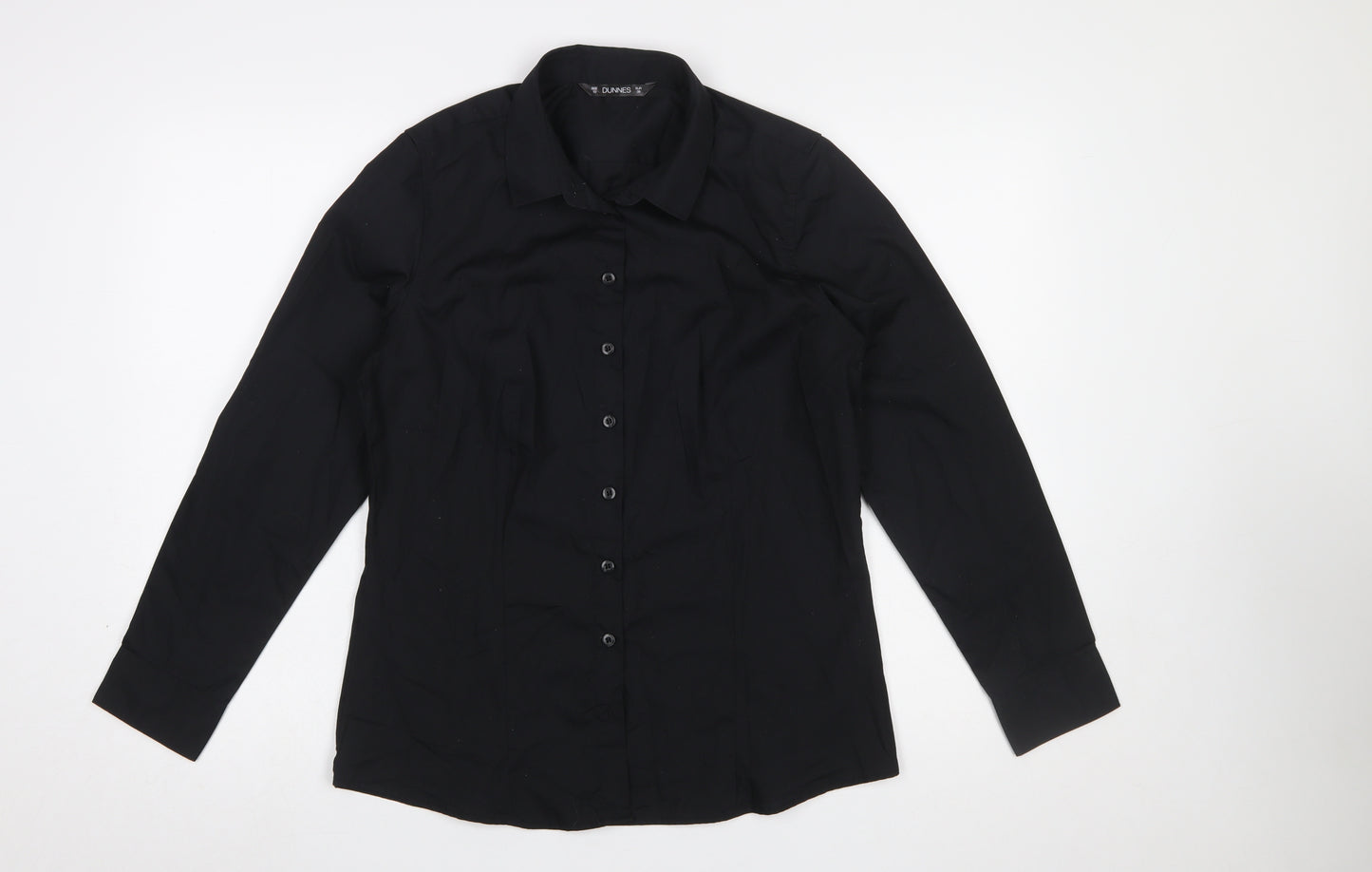 Dunnes Stores Women’s Black Long Sleeve Button-Up Shirt Size 10