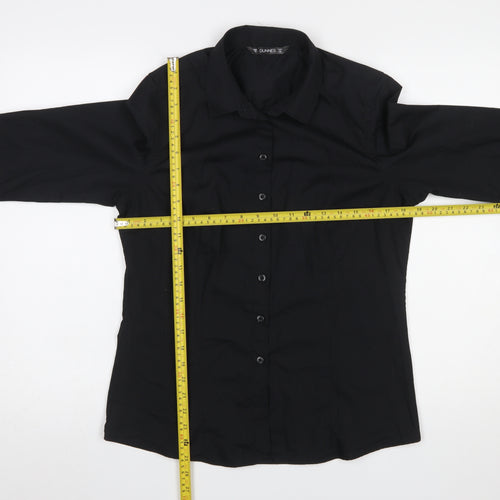 Dunnes Stores Women’s Black Long Sleeve Button-Up Shirt Size 10