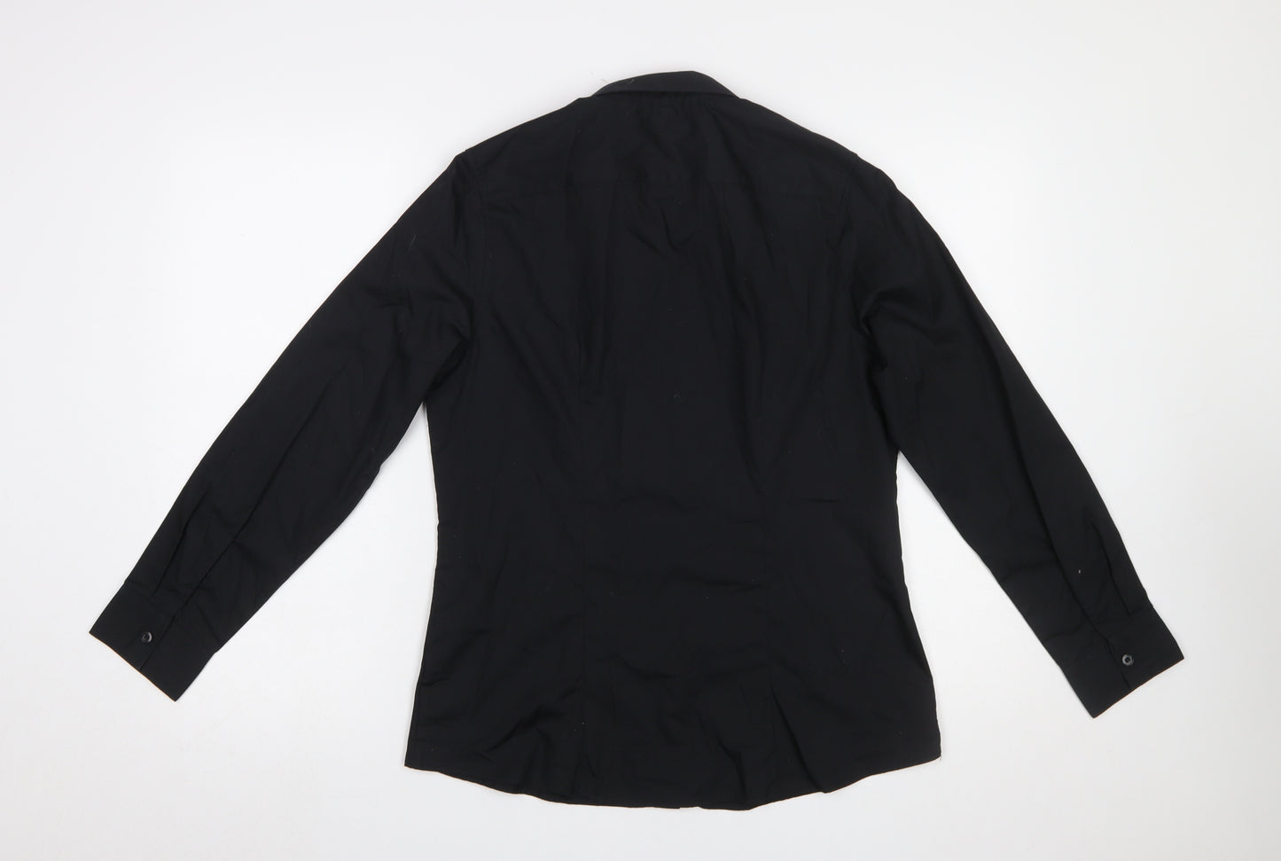 Dunnes Stores Women’s Black Long Sleeve Button-Up Shirt Size 10
