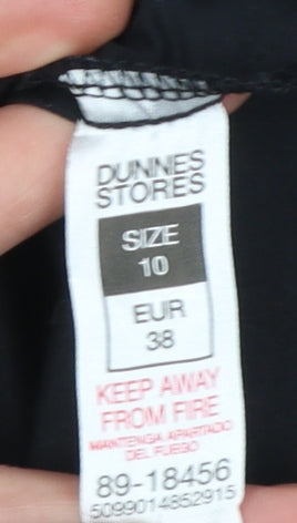Dunnes Stores Women’s Black Long Sleeve Button-Up Shirt Size 10