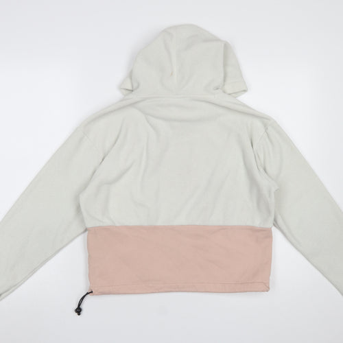 Champion Women’s Grey and Pink Pullover Hoodie Small with Drawstring Hem