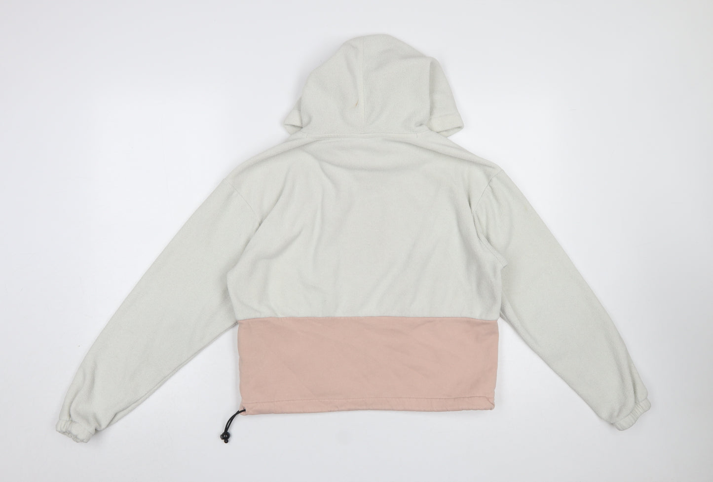 Champion Women’s Grey and Pink Pullover Hoodie Small with Drawstring Hem