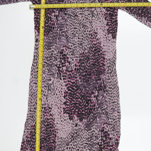 Marella Women Purple Multicoloured Long Sleeve Shift Dress Size M