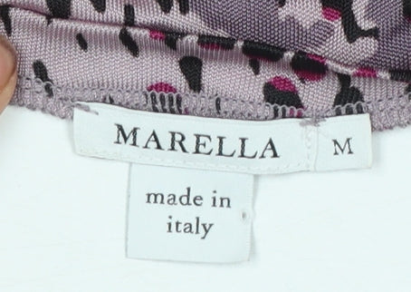 Marella Women Purple Multicoloured Long Sleeve Shift Dress Size M