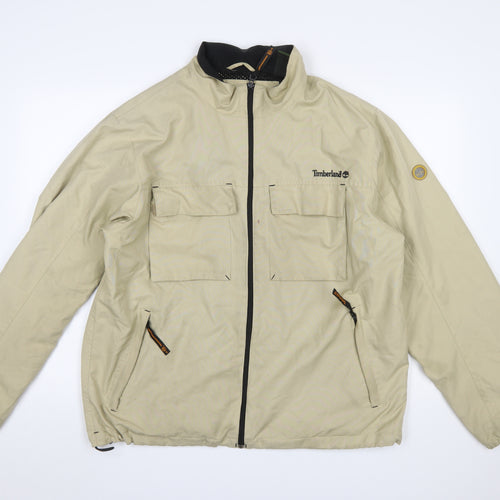 Timberland Mens Beige Weathergear Jacket L Full Zip Outdoor Casual