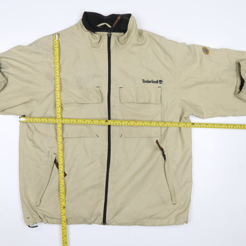Timberland Mens Beige Weathergear Jacket L Full Zip Outdoor Casual