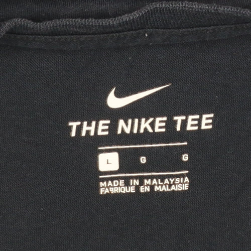 Nike Men's Black L Crew Neck Short Sleeve Cotton T-Shirt