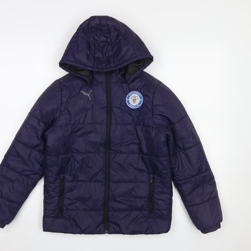 Puma Boys Blue Stockport County FC Hooded Puffer Jacket 11-12 Years