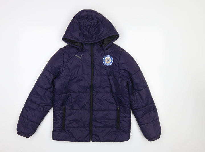 Puma Boys Blue Stockport County FC Hooded Puffer Jacket 11-12 Years