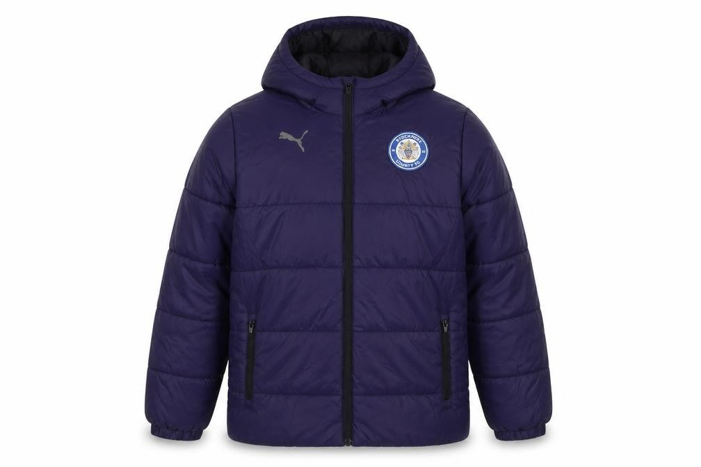 Puma Boys Blue Stockport County FC Hooded Puffer Jacket 11-12 Years