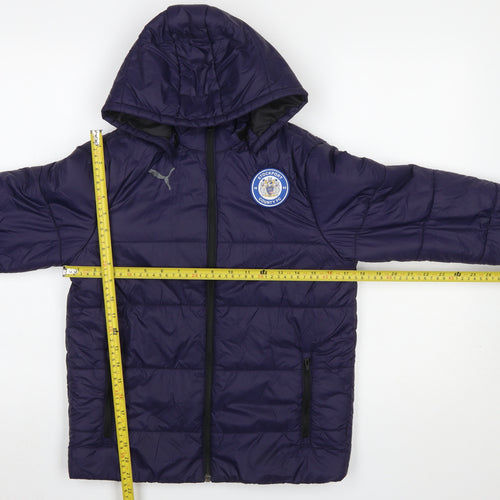 Puma Boys Blue Stockport County FC Hooded Puffer Jacket 11-12 Years