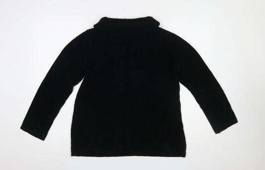 Marks and Spencer Womens Black Roll Neck Knit Jumper Size 16