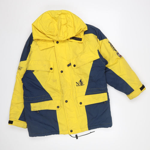 No Where Boys Yellow and Blue Ski Jacket 11-12 Years Hooded Winter Coat