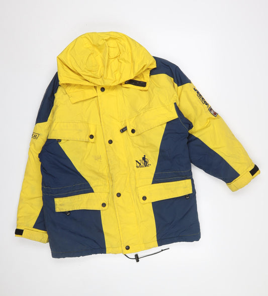 No Where Boys Yellow and Blue Ski Jacket 11-12 Years Hooded Winter Coat