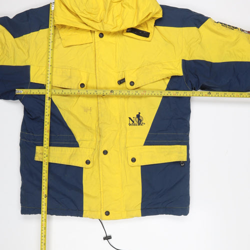 No Where Boys Yellow and Blue Ski Jacket 11-12 Years Hooded Winter Coat
