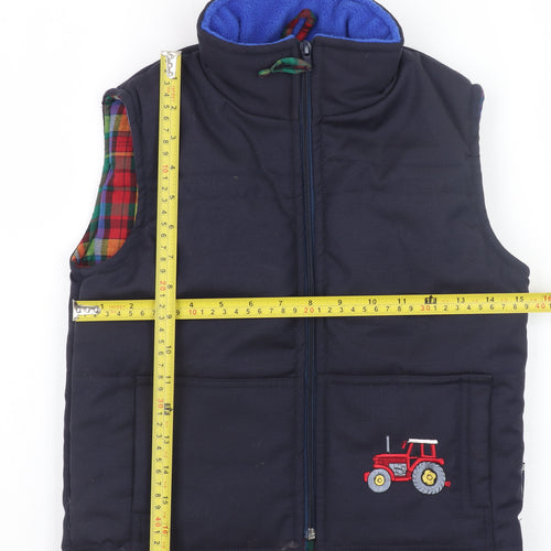 Shire Classics Boys Blue Padded Bodywarmer M Tractor Embroidered Country Outerwear