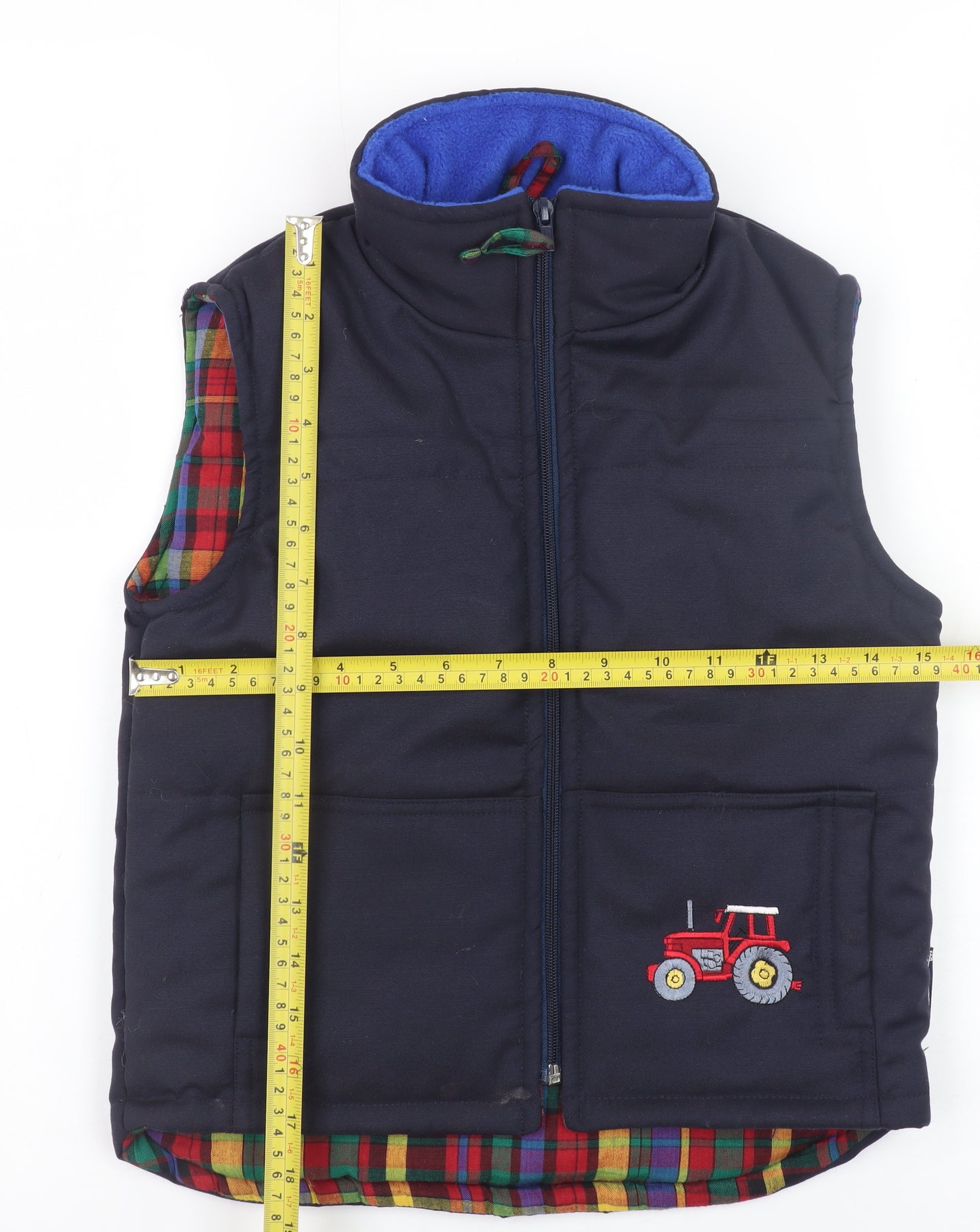 Shire Classics Boys Blue Padded Bodywarmer M Tractor Embroidered Country Outerwear