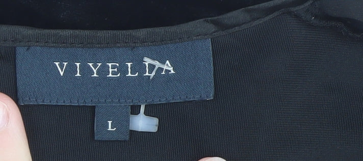 Viyella Womens Black Velvet Sleeveless Tank Top L