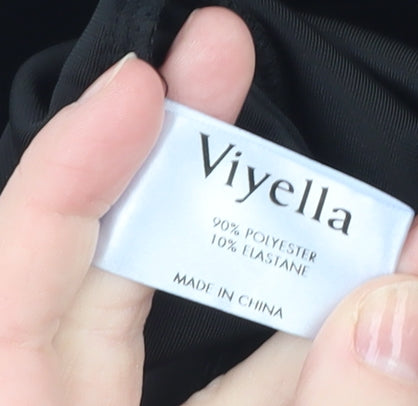 Viyella Womens Black Velvet Sleeveless Tank Top L