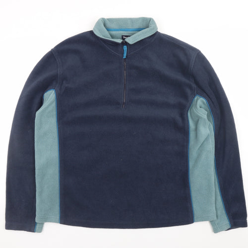 Peter Storm Men's Blue Fleece 1/4 Zip Pullover Sweatshirt XL
