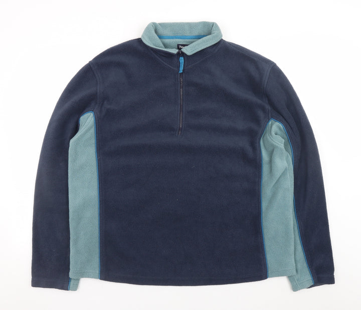 Peter Storm Men's Blue Fleece 1/4 Zip Pullover Sweatshirt XL