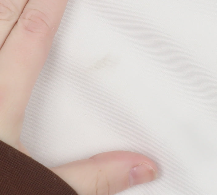 Boohoo Women's Ivory Cropped Blouse UK 12 Long Sleeve Jersey Top