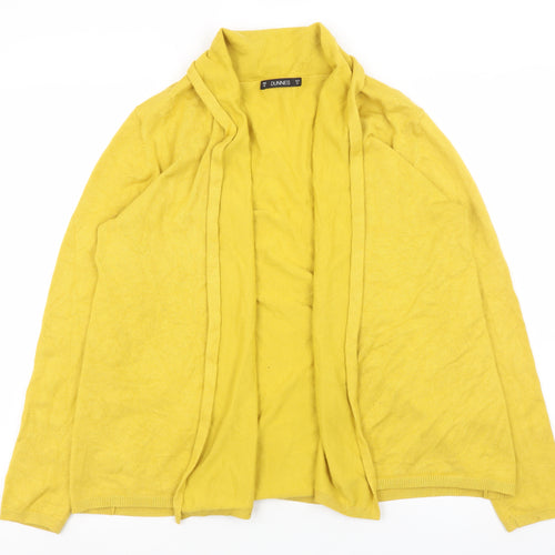 Dunnes Women Yellow Knit Long Sleeve Open Cardigan M