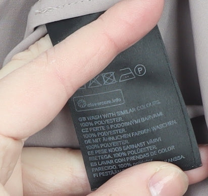 H&M Women Beige Button-Up Long Sleeve Shirt Size 12