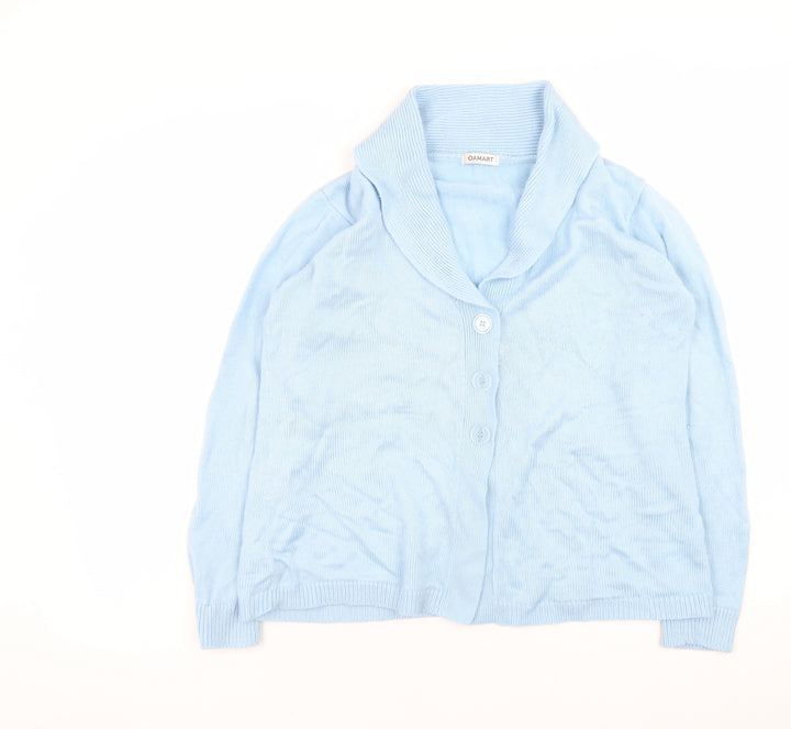 Damart Women’s Blue Button Cardigan UK 14/16 Acrylic Knit Shawl Collar