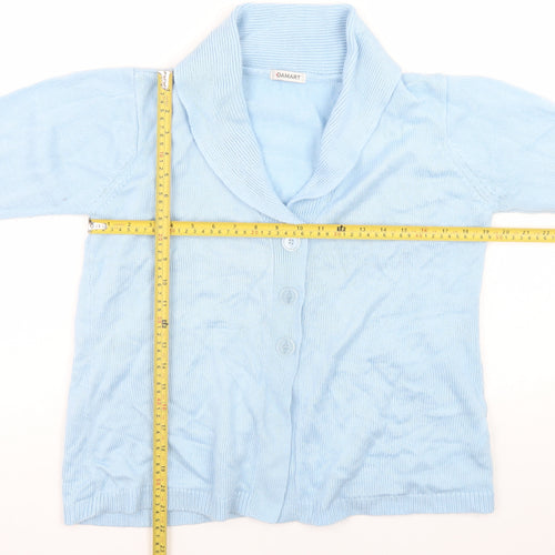 Damart Women’s Blue Button Cardigan UK 14/16 Acrylic Knit Shawl Collar