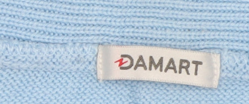 Damart Women’s Blue Button Cardigan UK 14/16 Acrylic Knit Shawl Collar