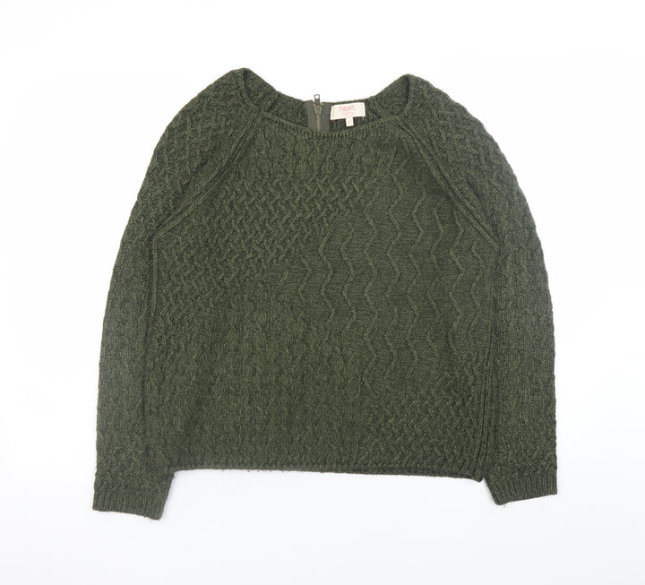 Next Petite Green Cable-Knit Acrylic Women’s Jumper Size 8