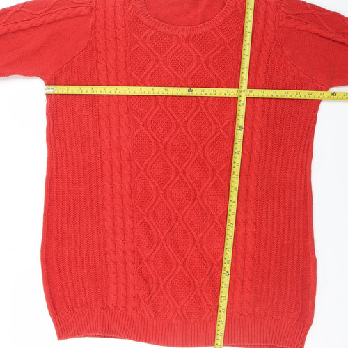BHS Women Red Jumper Dress Size 20 Knit Crew Neck Long Sleeve