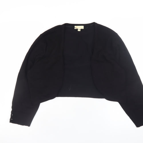 Monsoon Women’s Black Knit Cardigan L Long Sleeve Open Front