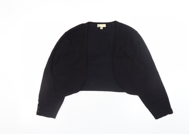 Monsoon Women’s Black Knit Cardigan L Long Sleeve Open Front