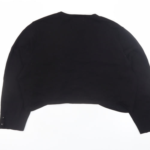 Monsoon Women’s Black Knit Cardigan L Long Sleeve Open Front