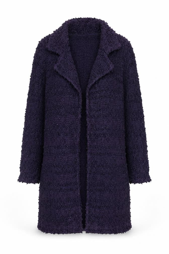 Monsoon Women's Purple Chunky Knit Long Cardigan Size 12