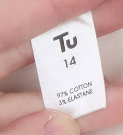 Tu Women White Cotton Stretch Capri Trousers Size 14