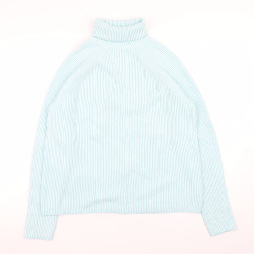 Marks and Spencer Women’s Blue Roll Neck Ribbed Knit Jumper M