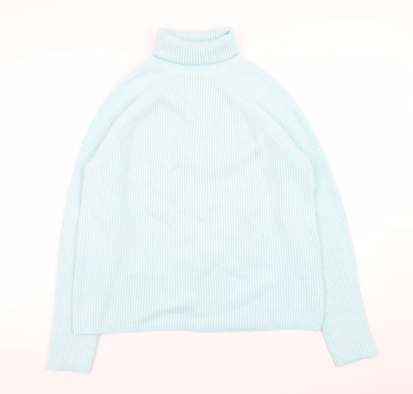 Marks and Spencer Women’s Blue Roll Neck Ribbed Knit Jumper M