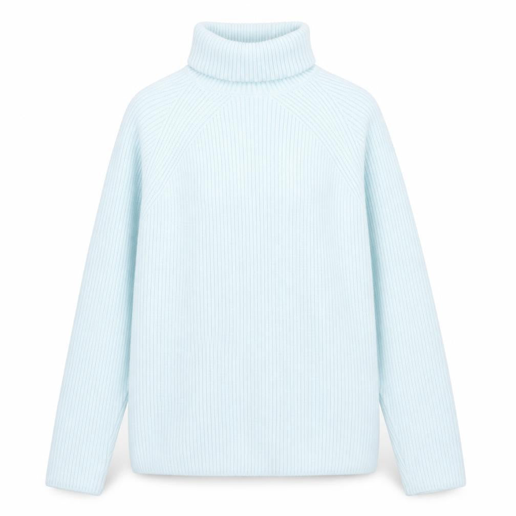 Marks and Spencer Women’s Blue Roll Neck Ribbed Knit Jumper M