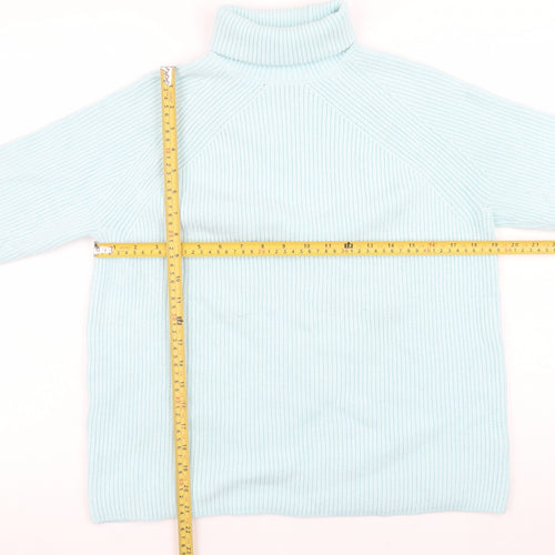 Marks and Spencer Women’s Blue Roll Neck Ribbed Knit Jumper M
