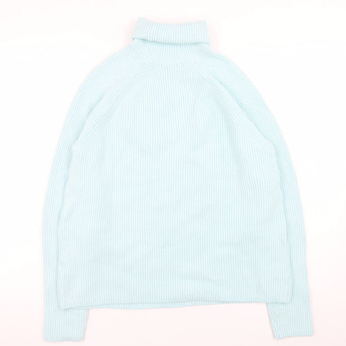 Marks and Spencer Women’s Blue Roll Neck Ribbed Knit Jumper M