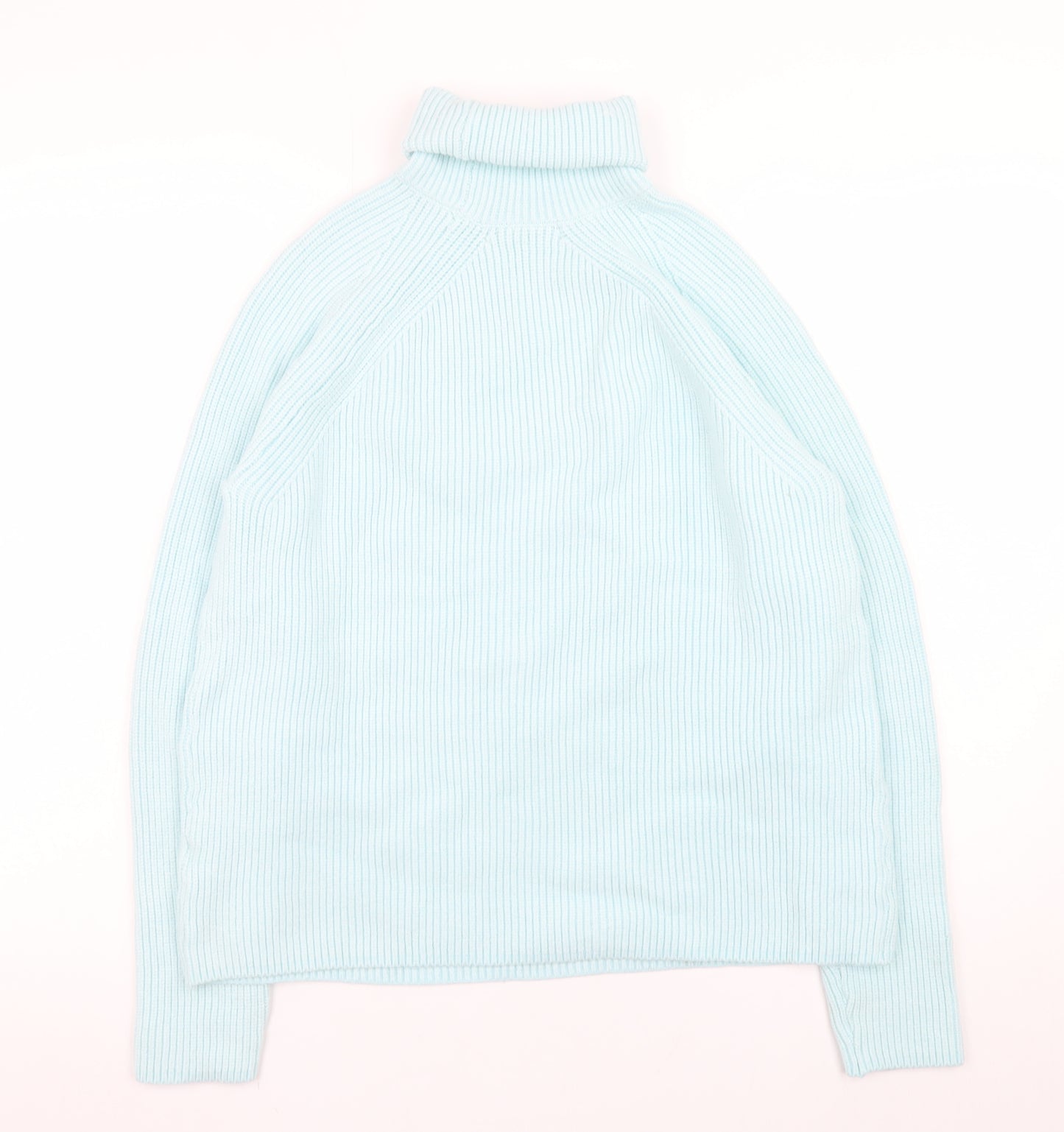 Marks and Spencer Women’s Blue Roll Neck Ribbed Knit Jumper M